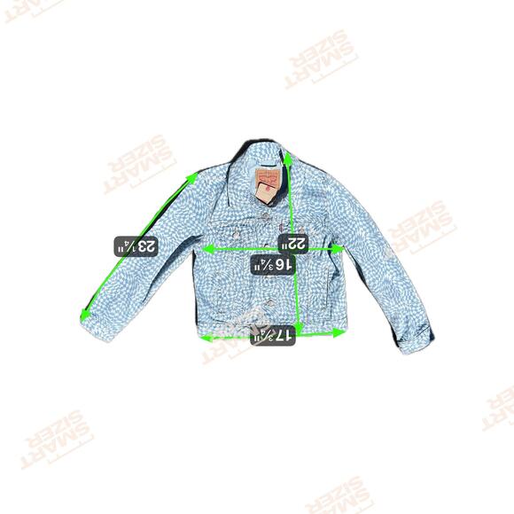 Levis Trucker Jacket Womens Small Denim Button Up Checkered New With Tags - Picture 11 of 11